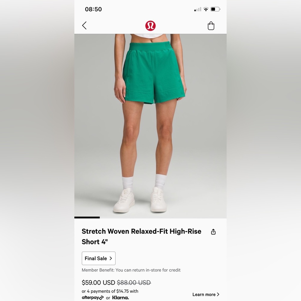 Lululemon Stretch Woven Relaxed-fit High Rise Short 4”